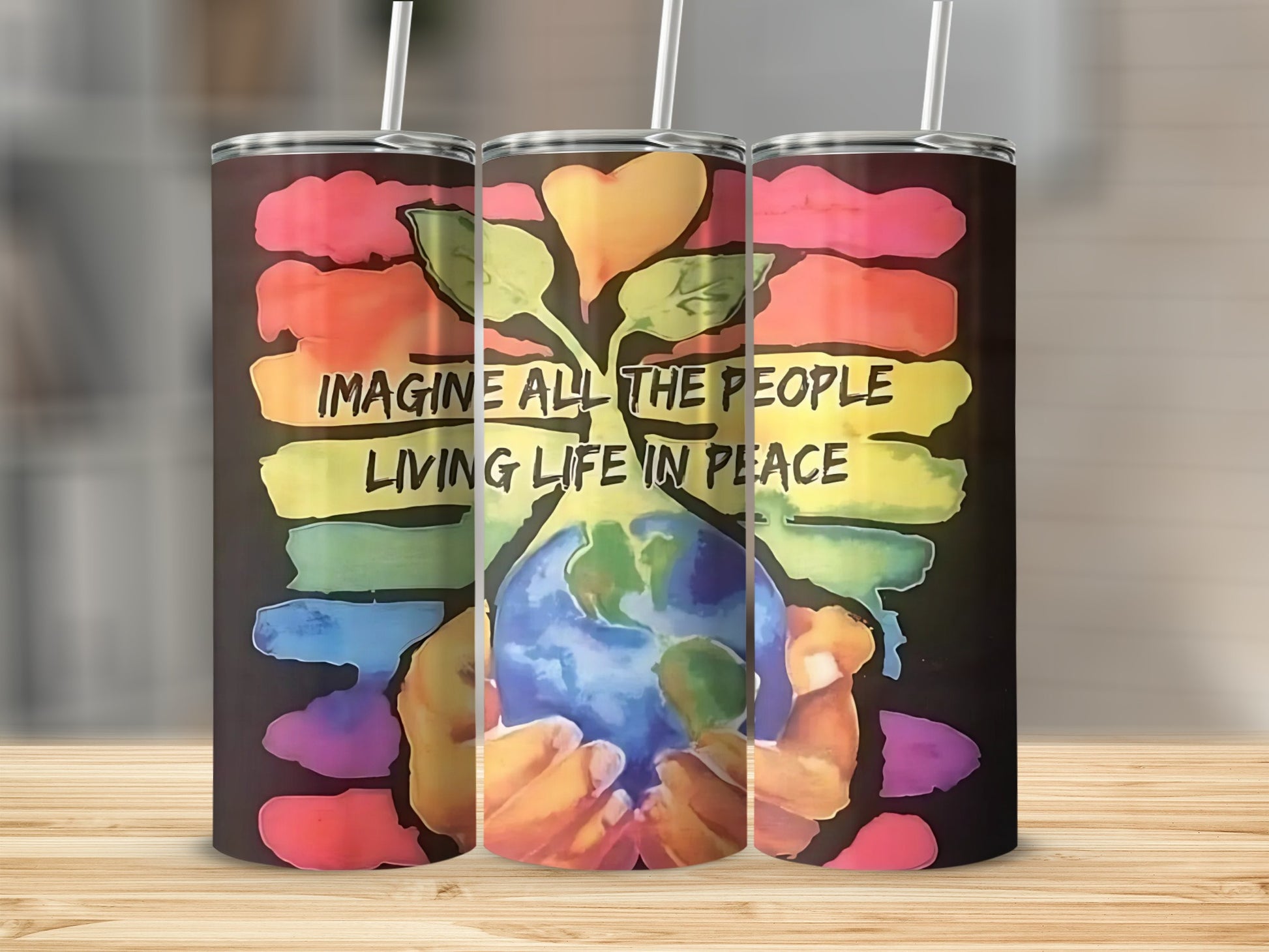 Imagine All The People Living Life In Peace tumbler