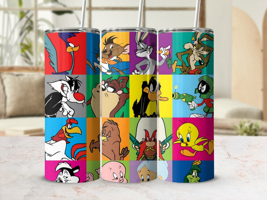 Classic Cartoon Characters Colorful Tumbler