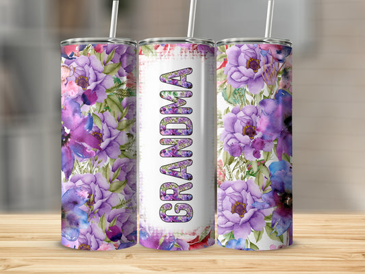 Grandma Purple Watercolor Floral Design Custom Gift product type