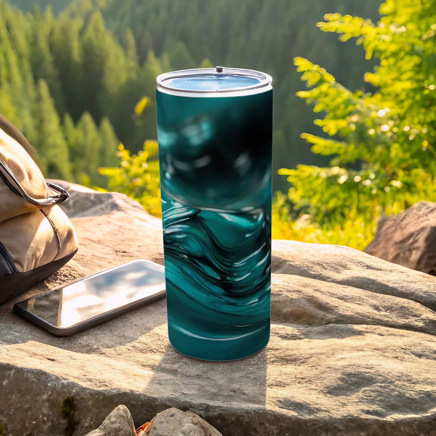 Aqua Flowing Liquid Swirl Pattern Tumbler product type