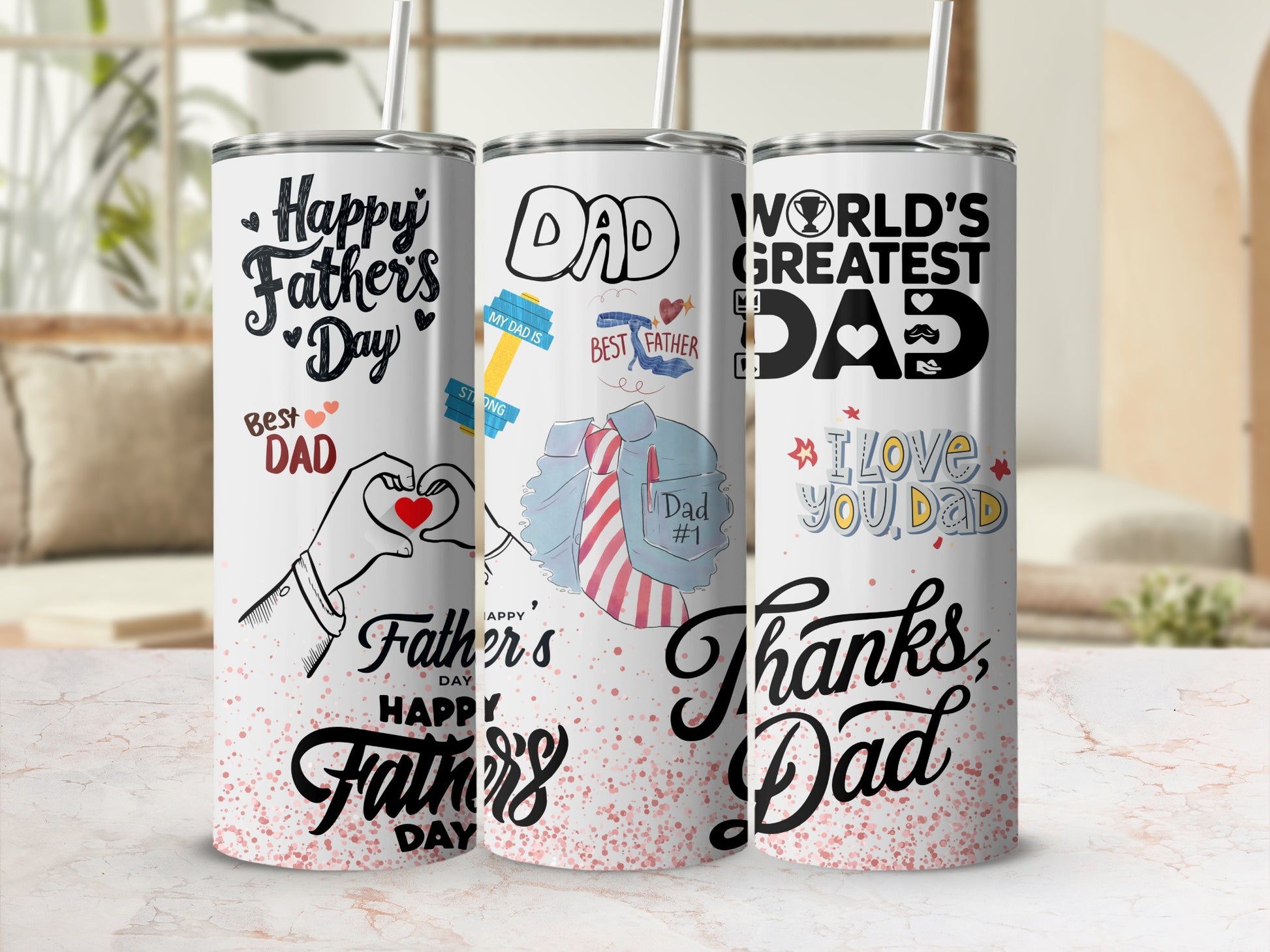 Happy Fathers Day Custom Design Tumbler for Dad