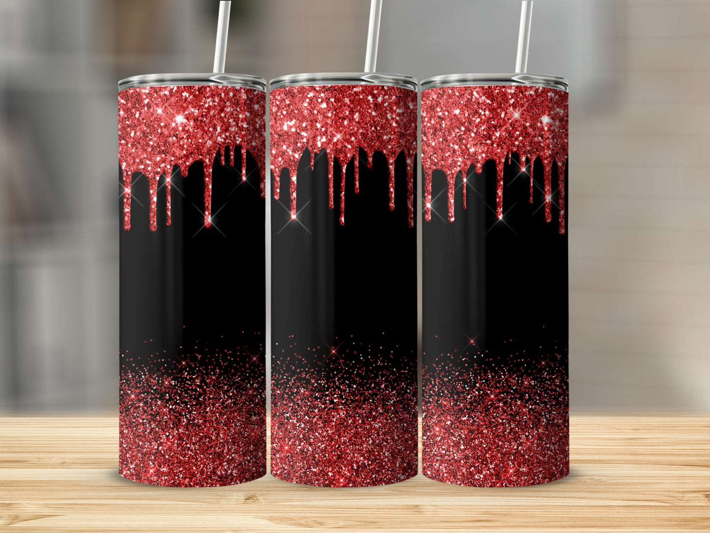 Red Glitter Drip Tumbler Perfect for Stylish Drinks