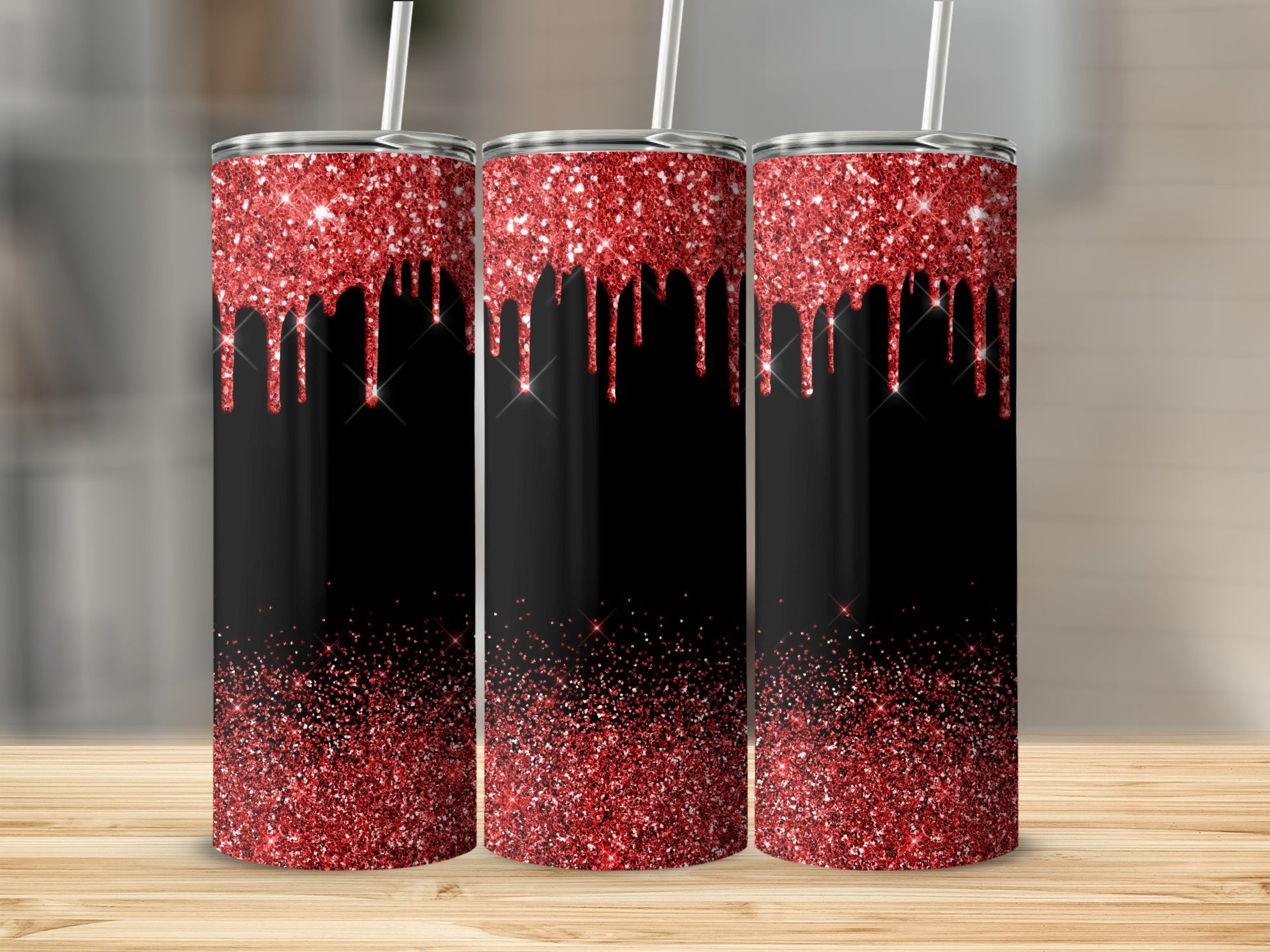 Red Glitter Drip Tumbler Perfect for Stylish Drinks