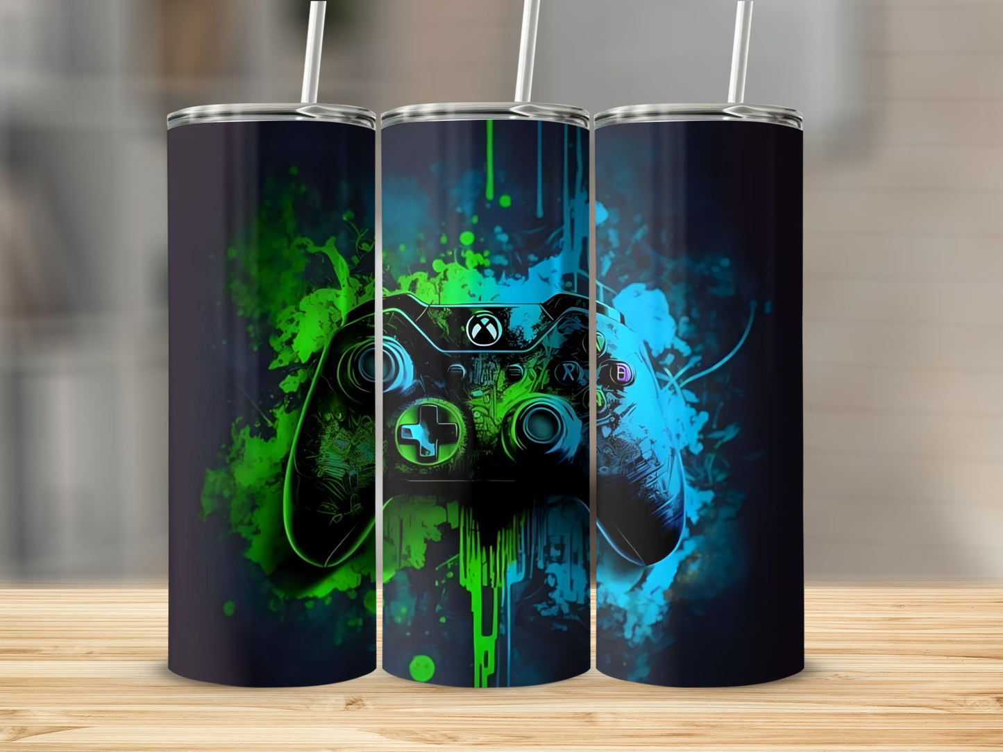 Vibrant Gaming Controller Themed Tumblers