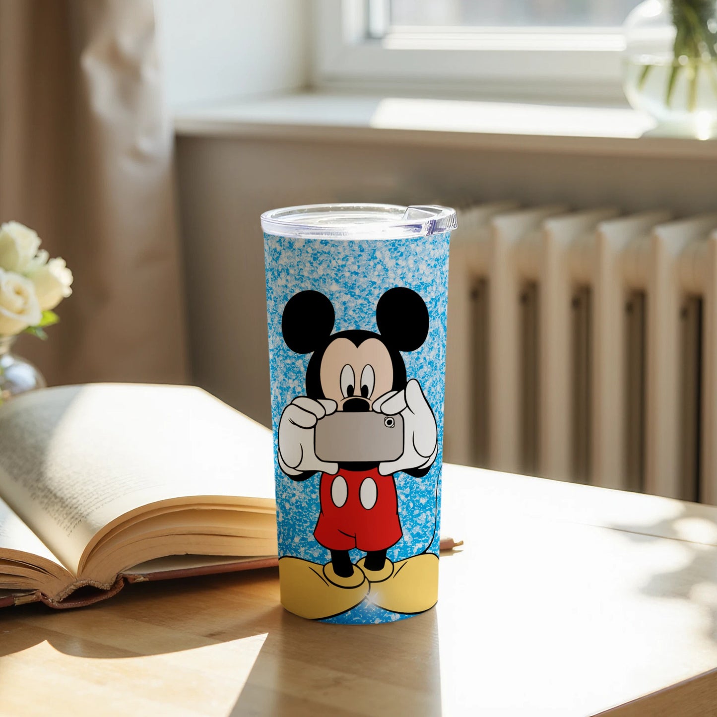 Mickey Mouse Blue Tumbler with Camera Design
