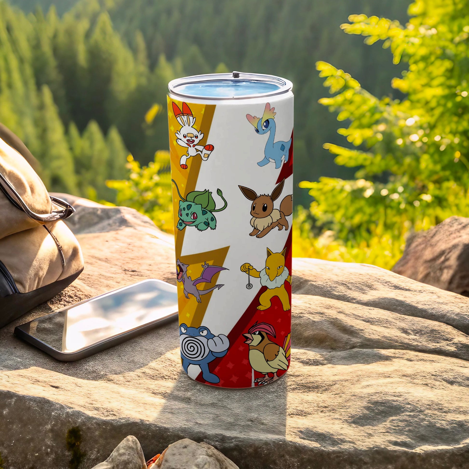 Colorful Tumbler with Adorable Cartoon Characters Design