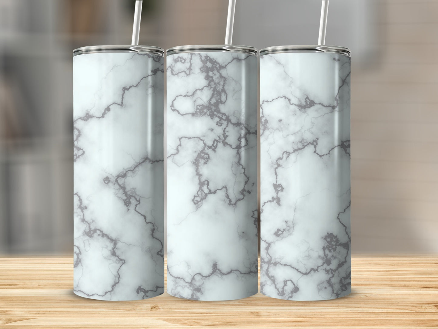 Pale Sky Marble Gray Veins Swirls Design Texture Tumblers