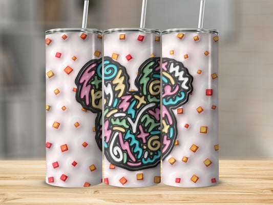 Colorful Abstract Patterned Stainless Steel Tumbler
