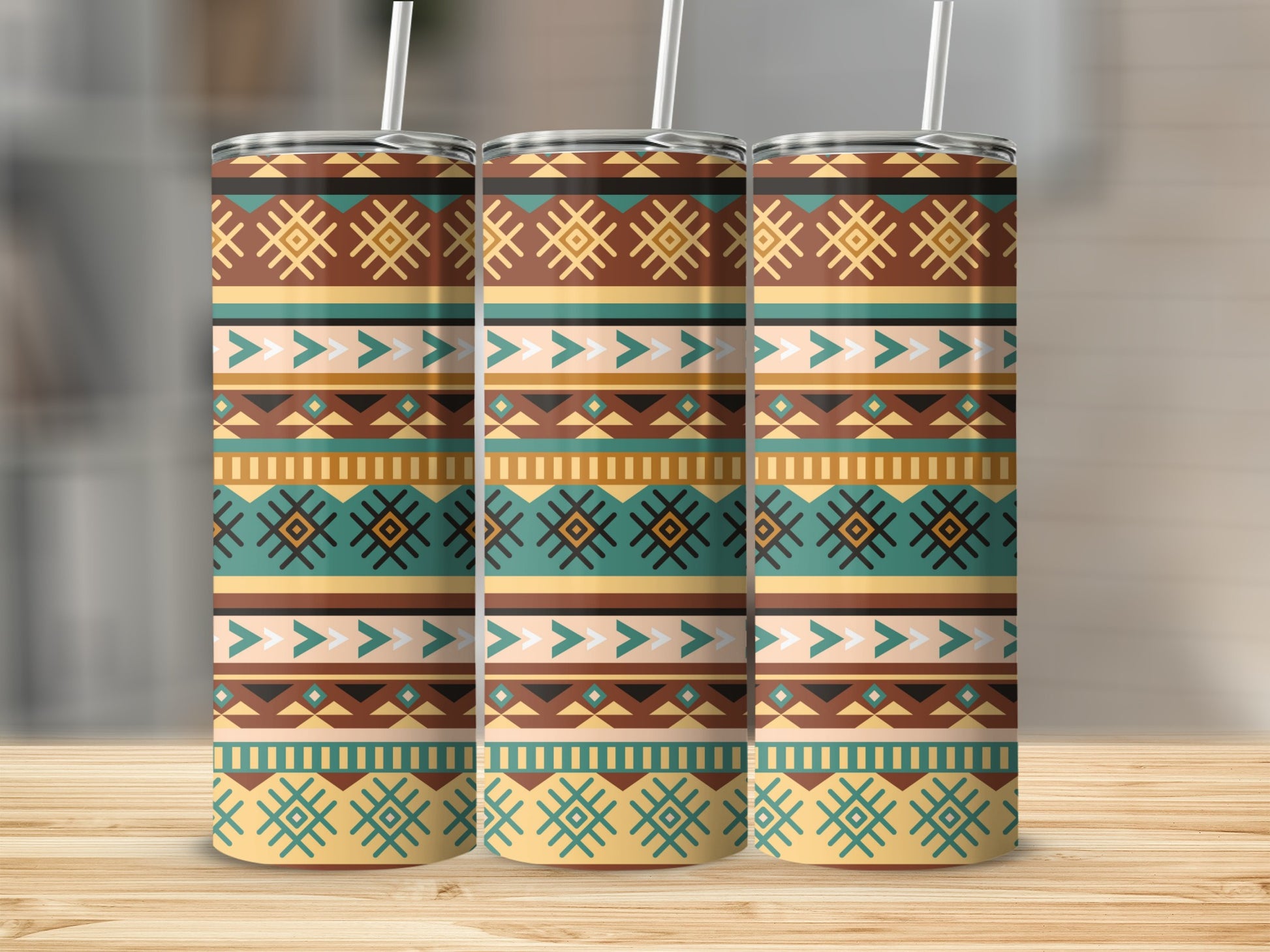 Aztec Tribal Pattern Insulated Tumbler Drinkware Product
