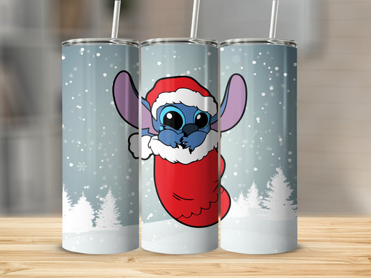 Christmas Stitch Tumbler with Snowflakes Design