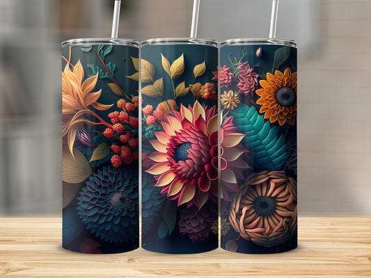 Colorful Floral Design Tumbler Set for Beverage Lovers