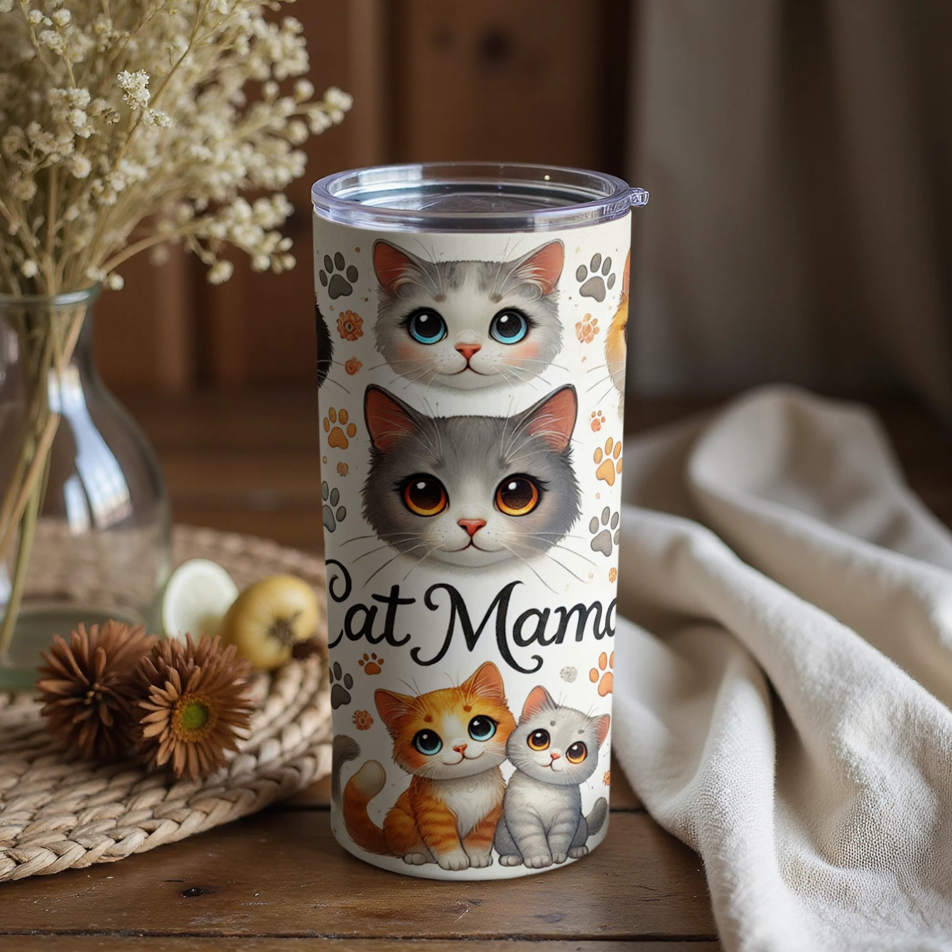 Adorable Cat Mama Design for Cat Lovers Tumbler