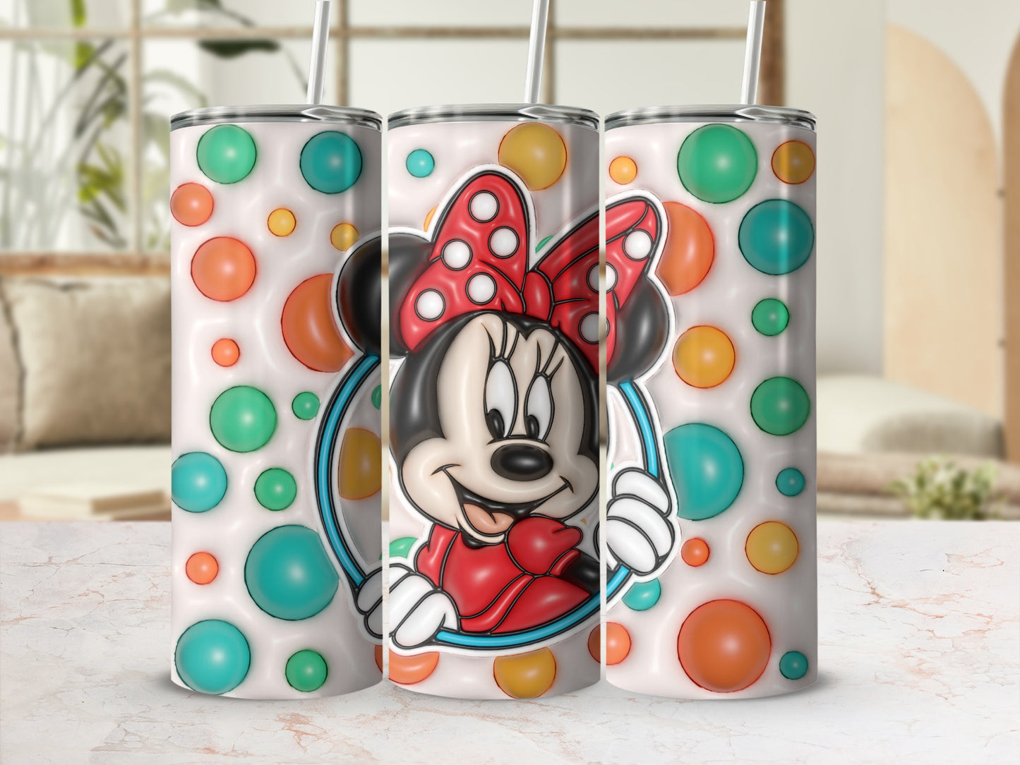 Fun Polka Dot Cartoon Character Tumbler