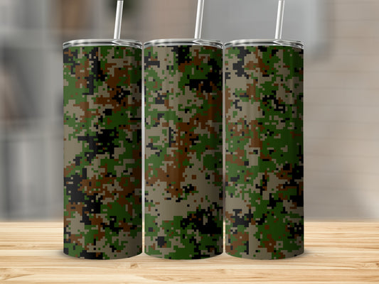 Digital Camouflage Pattern Tumbler Design for Outdoors
