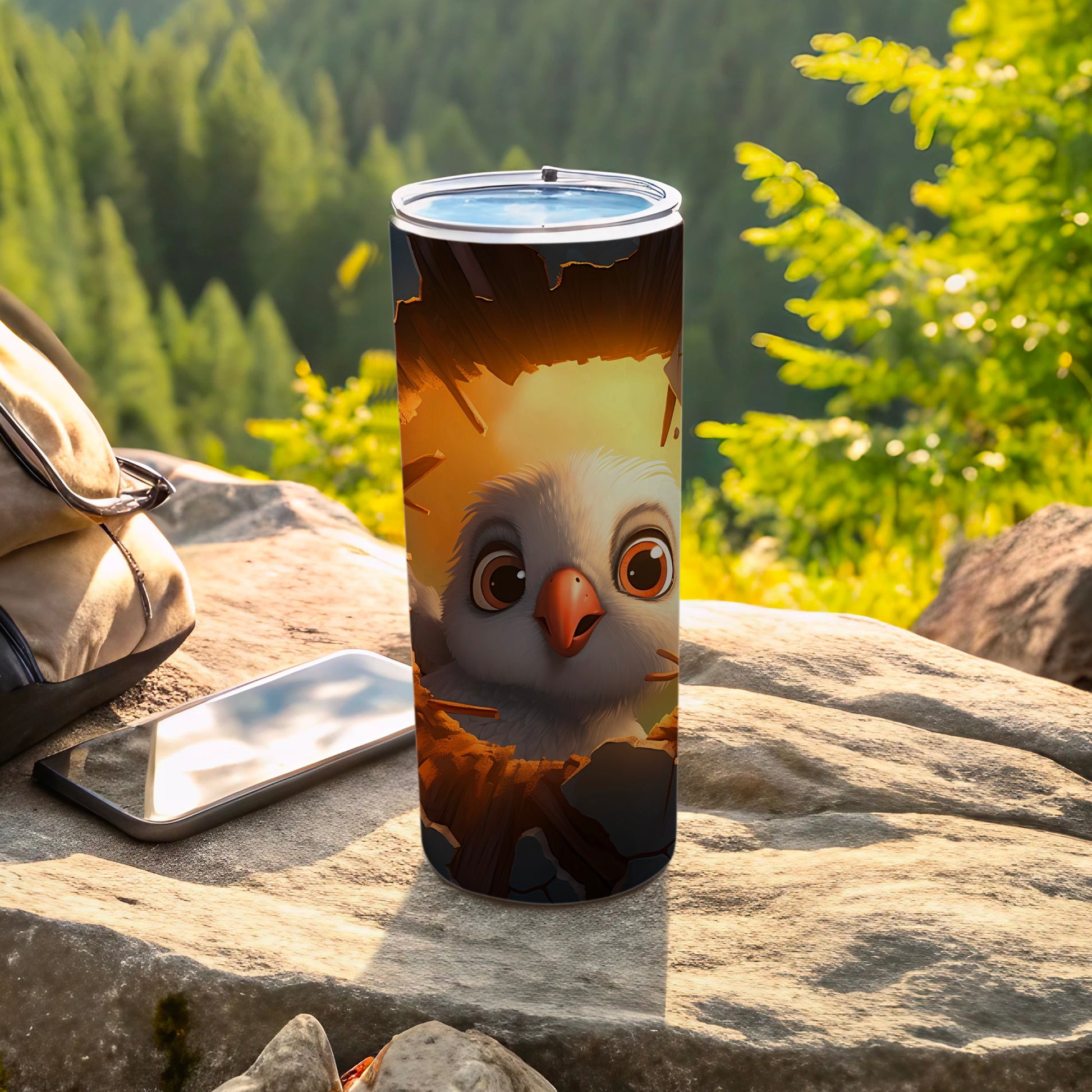 Adorable Peeking Bird Outdoor Tumbler product type
Tumbler
Travel mug
Cute bird
Baby bird
Chick design
Owl chick
Peeking art
Forest scene
Nature inspired
Outdoor accessory
Beverage holder
Unique gift
Animal graphic
Drinkware
Wildlife design
Adventure drink
Cartoon bird
Illustrated animal
Portable drinkware
Eye catching