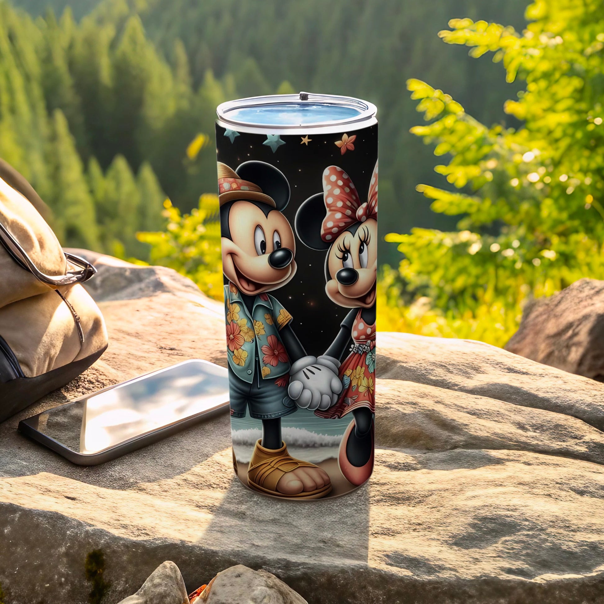 Cute Cartoon Couple Holding Hands Tumbler Product