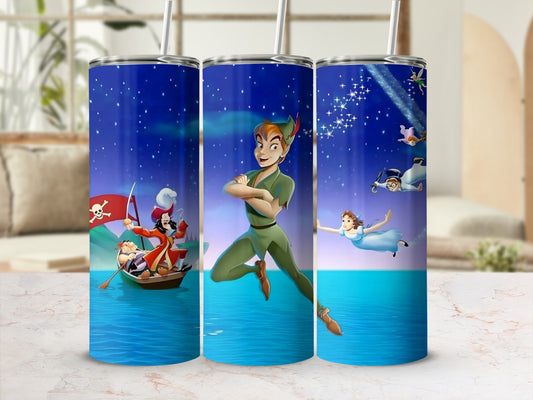 Classic Peter Pan and Captain Hook Art Tumbler