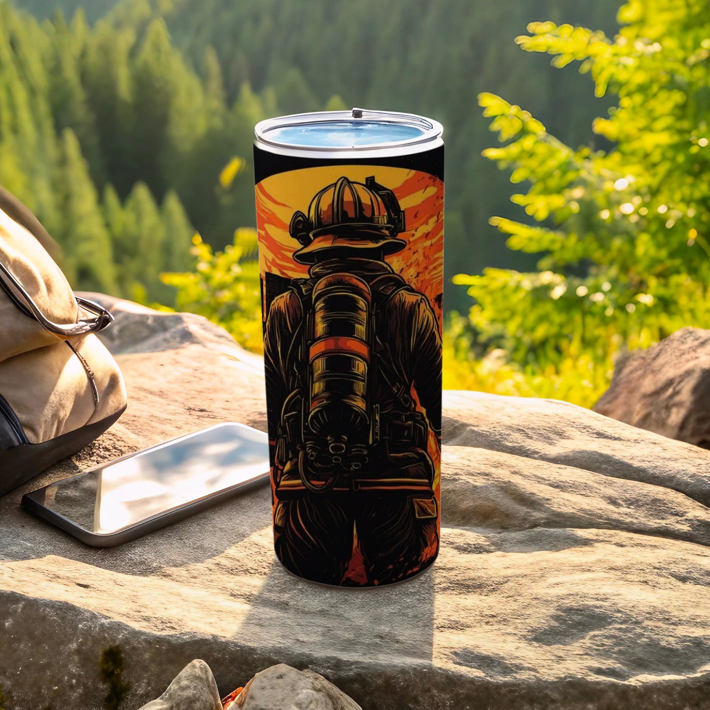 Firefighter Art Travel Tumbler for Outdoor Adventures