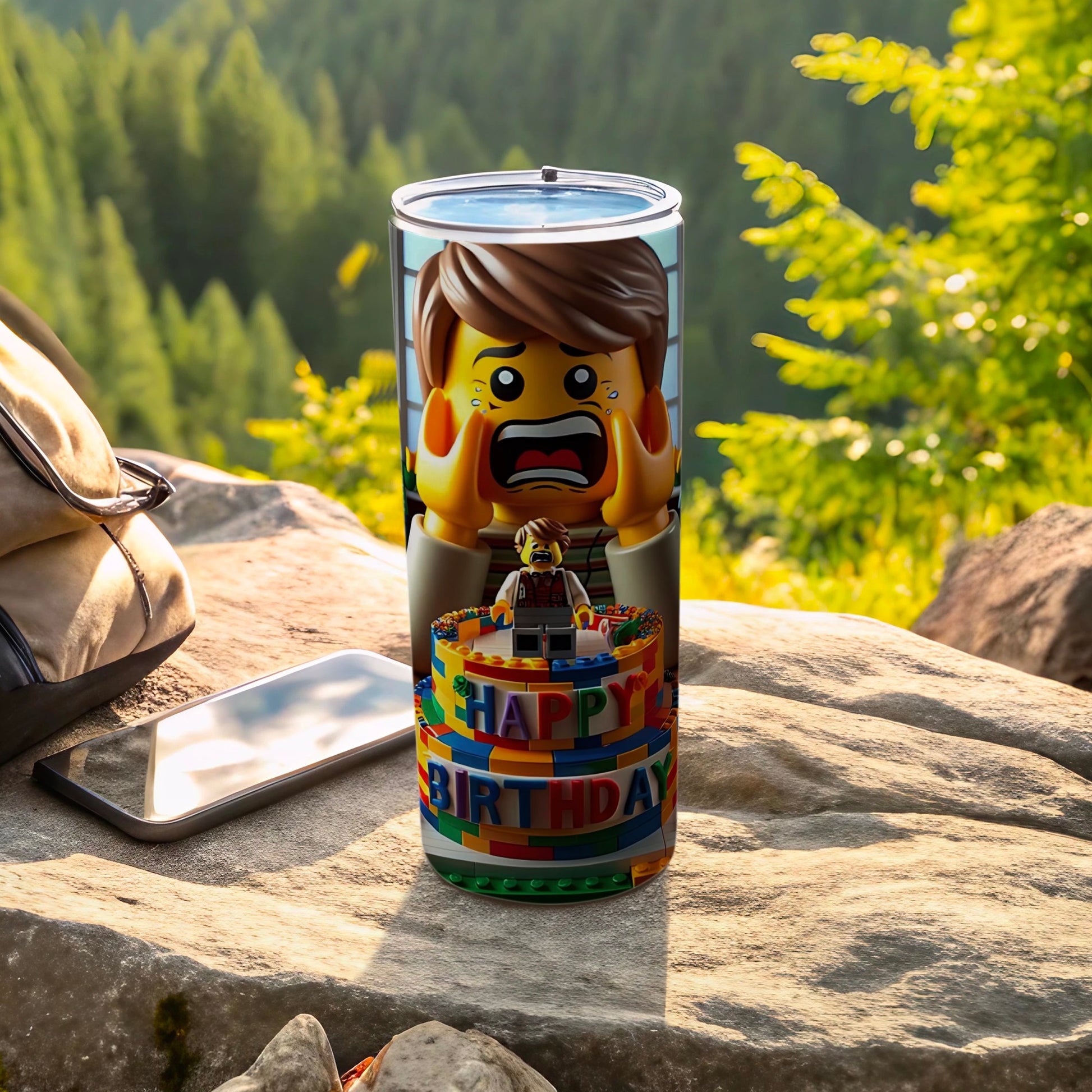 Happy Birthday LEGO Figure Tumbler Birthday Gift