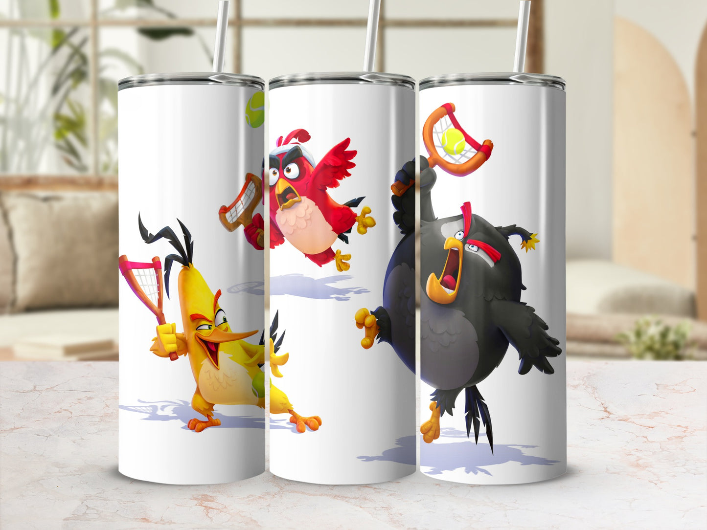 Fun Cartoon Bird Characters Sports Tumblers