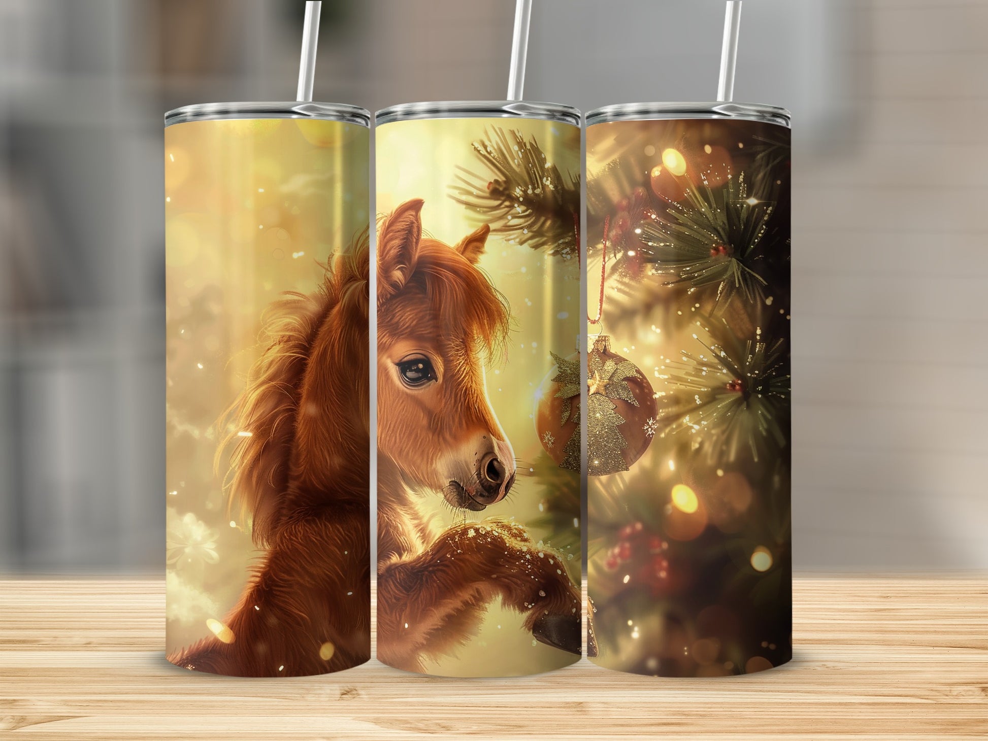 Holiday Horse and Christmas Tree Tumbler Product