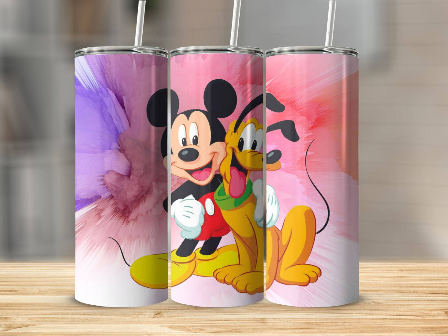 Colorful Mickey and Pluto Tumbler Set for Kids