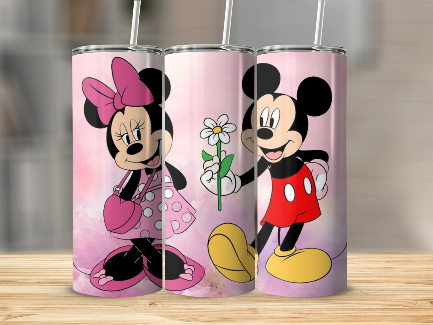 Cute Cartoon Mickey and Minnie Tumbler Set Collection