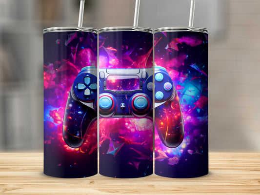 Vibrant Gaming Controller Design Tumbler Product