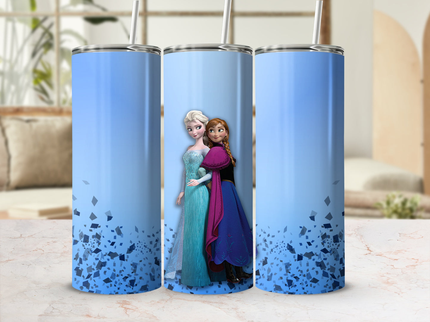 Frozen Characters Blue Stainless Steel Tumbler