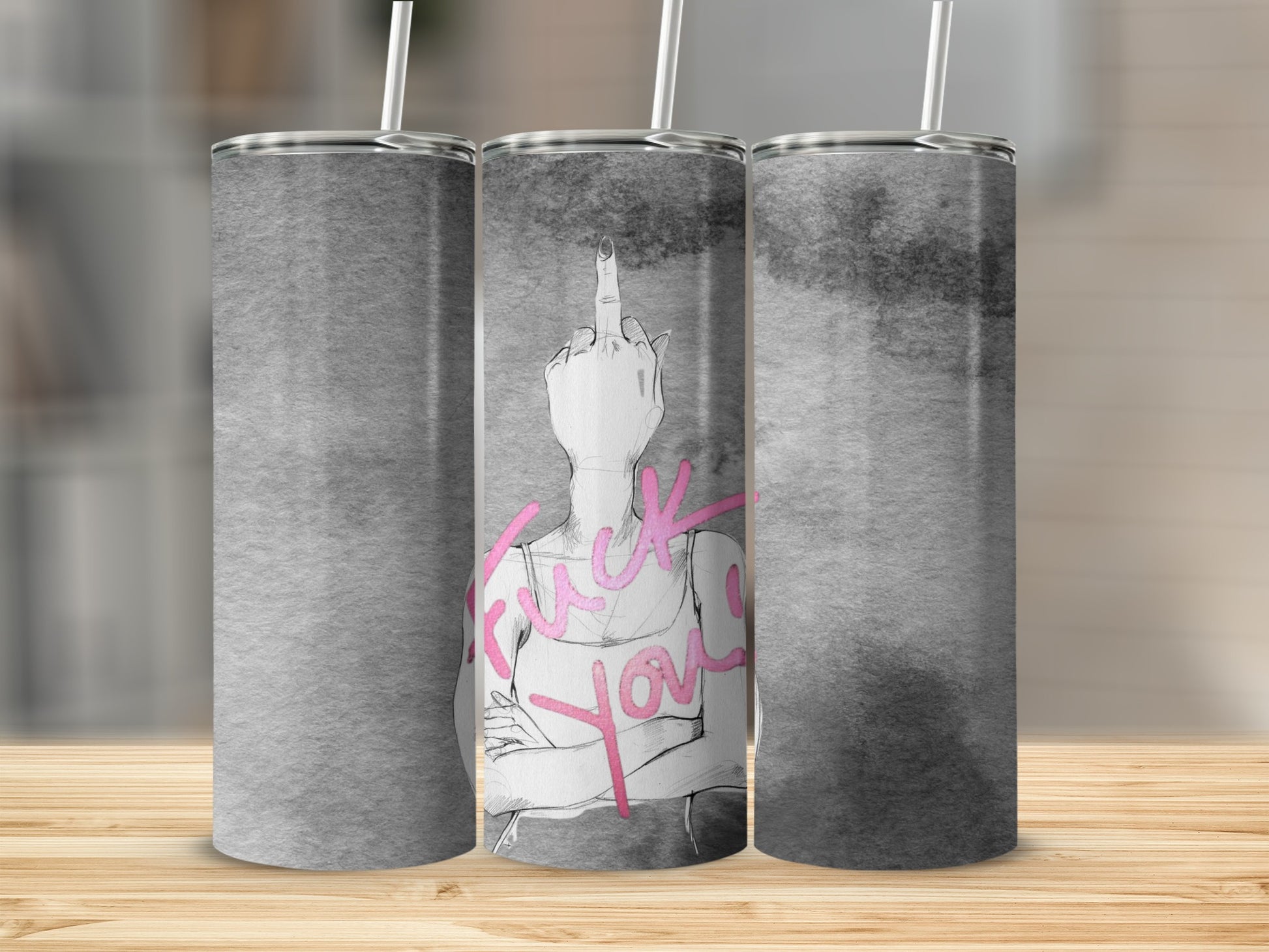 Fuck You Hand Gesture Design Insulated Tumbler