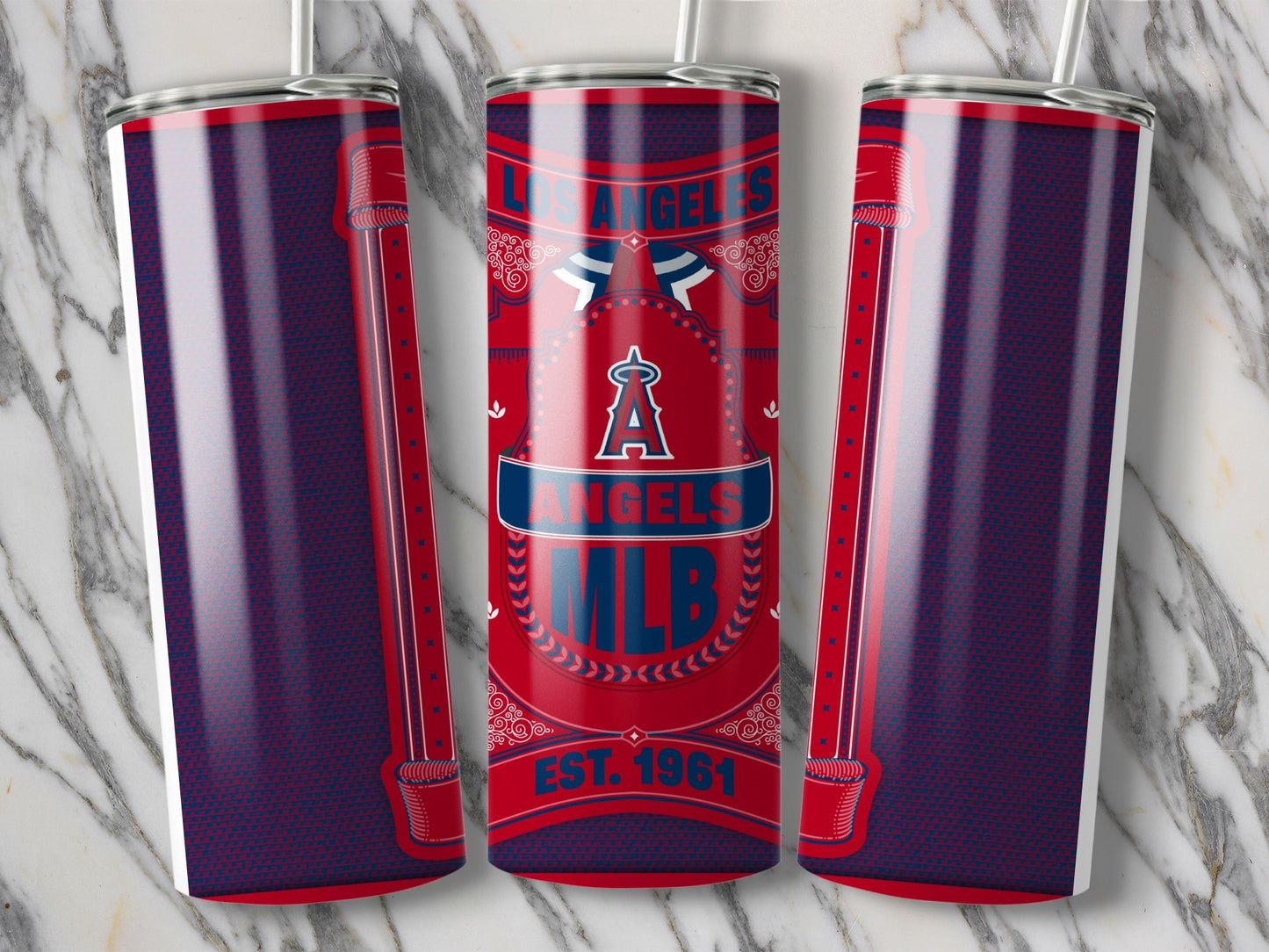 Los Angeles Angels MLB Est 1961 Baseball Team Tumbler
