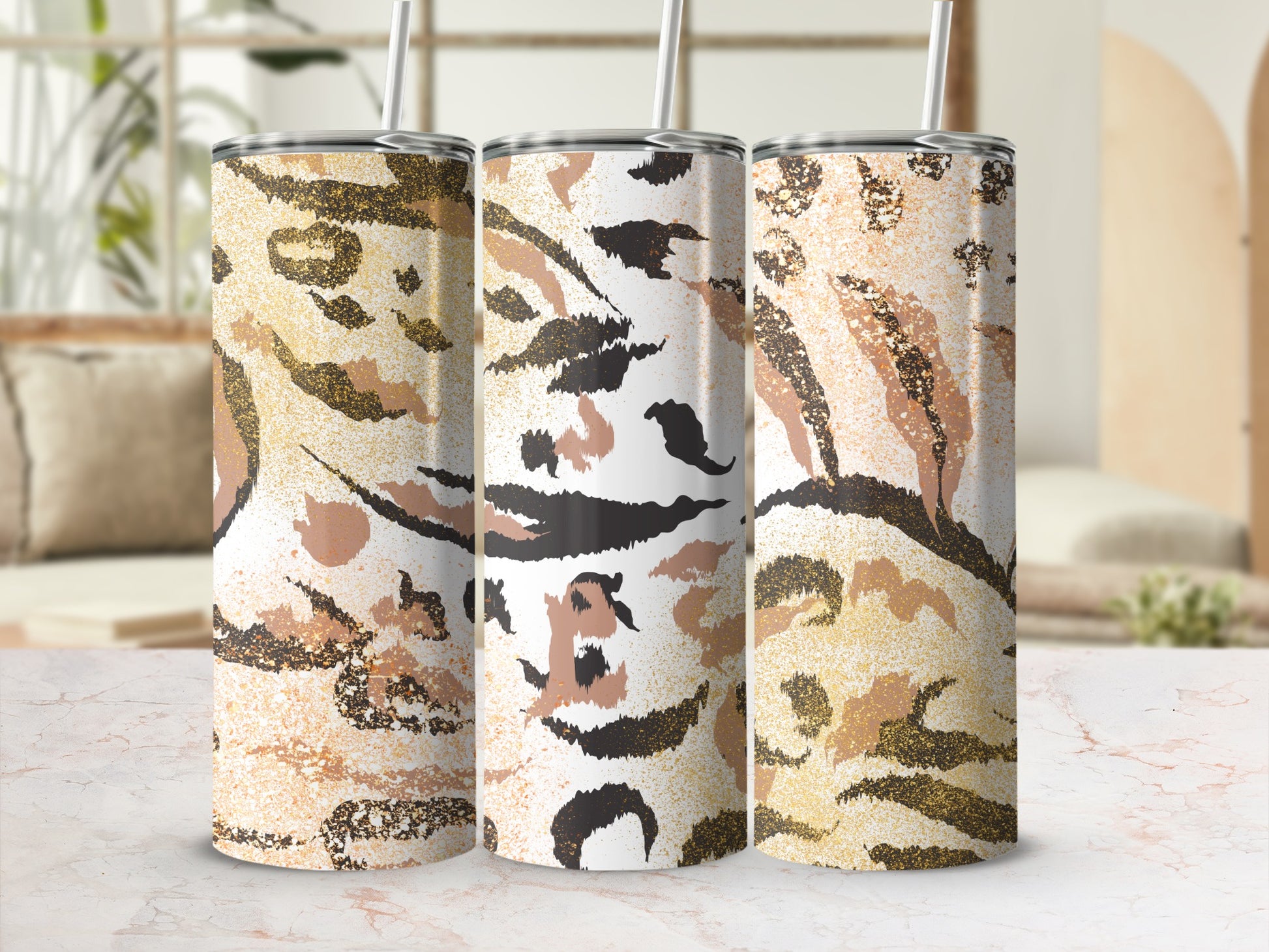Abstract Animal Print Insulated Tumblers for Hot or Cold Drinks