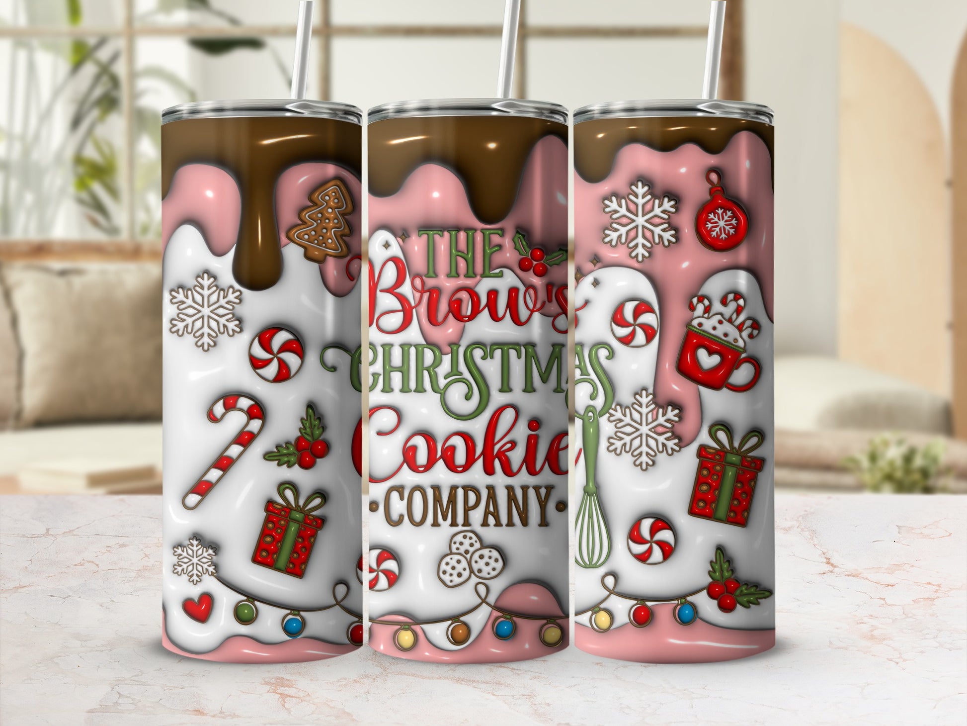 The Brown's Christmas Cookie Company themed tumbler
