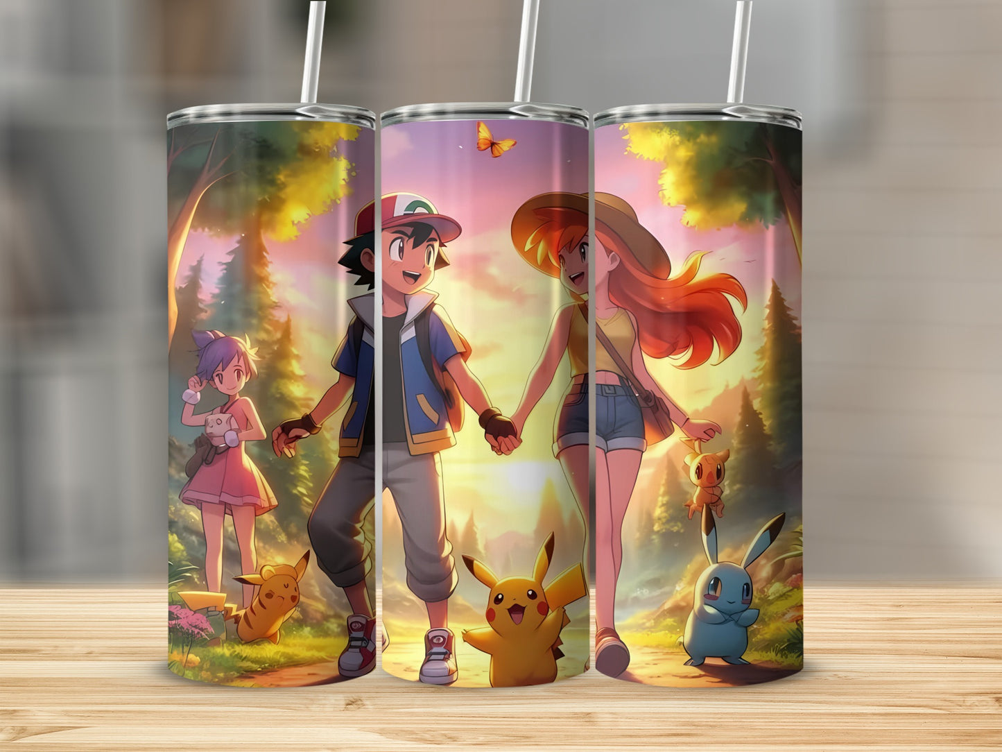 Animated Character Design Tumbler with Pikachu Print