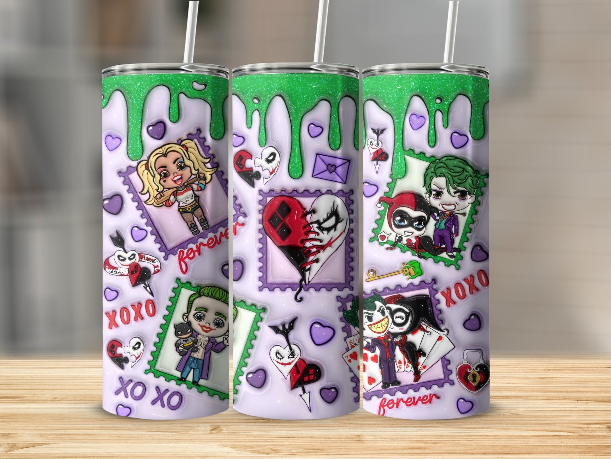 Colorful Dripping Green Character Art Tumbler