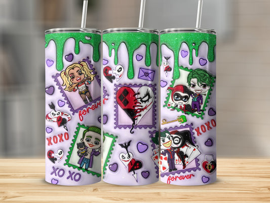 Colorful Dripping Green Character Art Tumbler