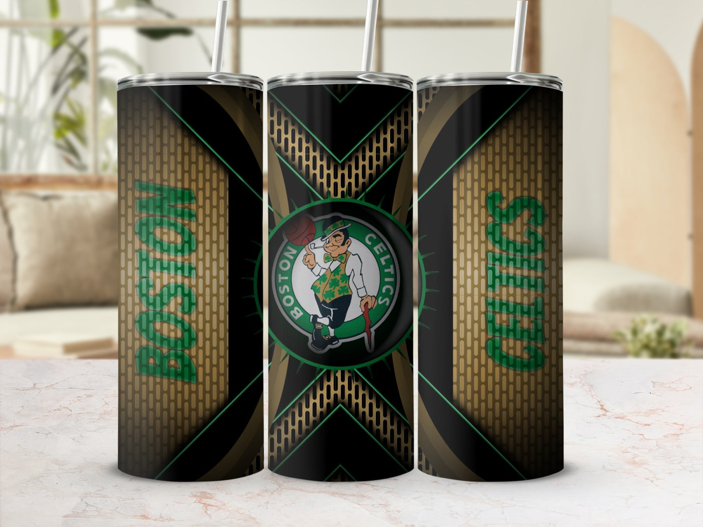 Boston Celtics Logo with Stylish Green Accents Tumblers