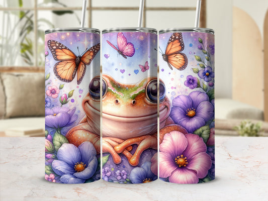 Whimsical Smiling Frog Butterfly Floral Garden product type
