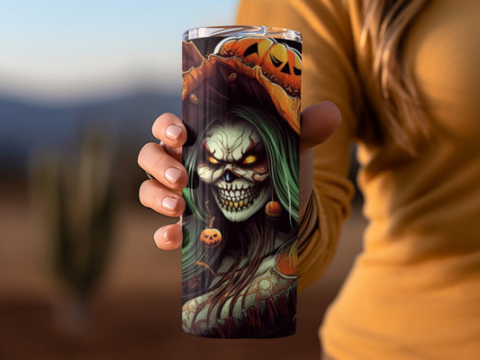 Halloween Skull Pumpkin Design Tumbler Versatile Gift