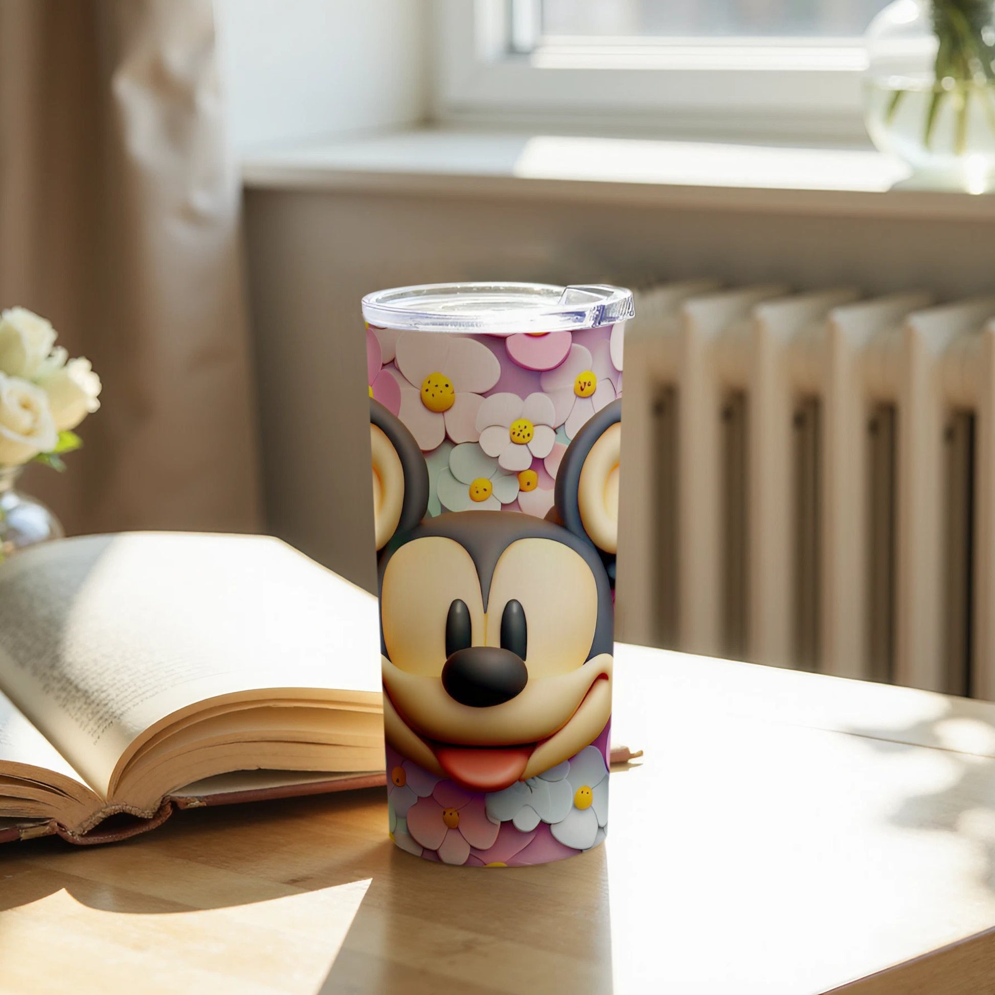 Cute Animated Animal Character Flower Theme Tumbler