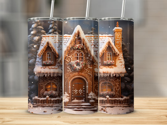 Festive Gingerbread House Design Tumbler Product