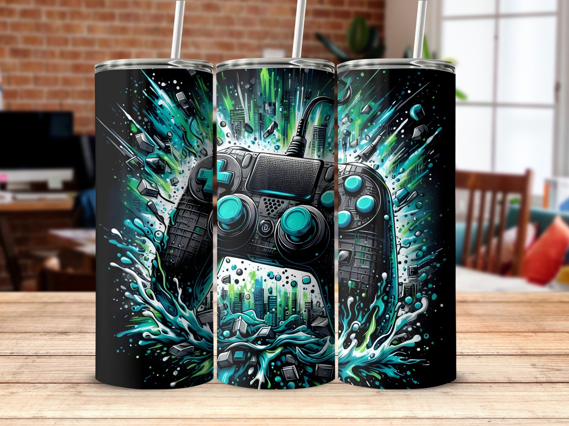 Vibrant Gaming Controller Themed Drinkware Collection