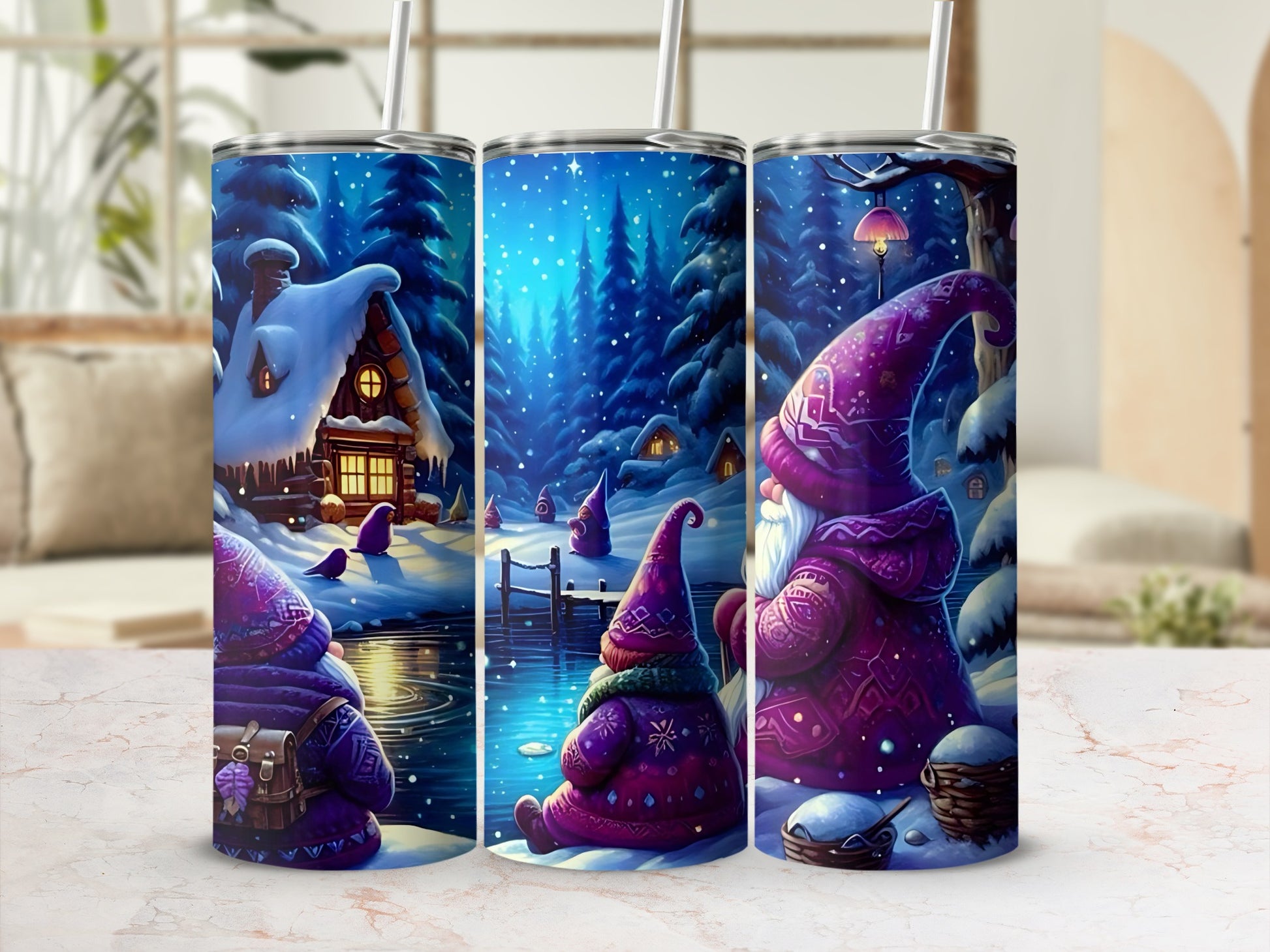 Enchanting Winter Fantasy Themed Tumbler Designs