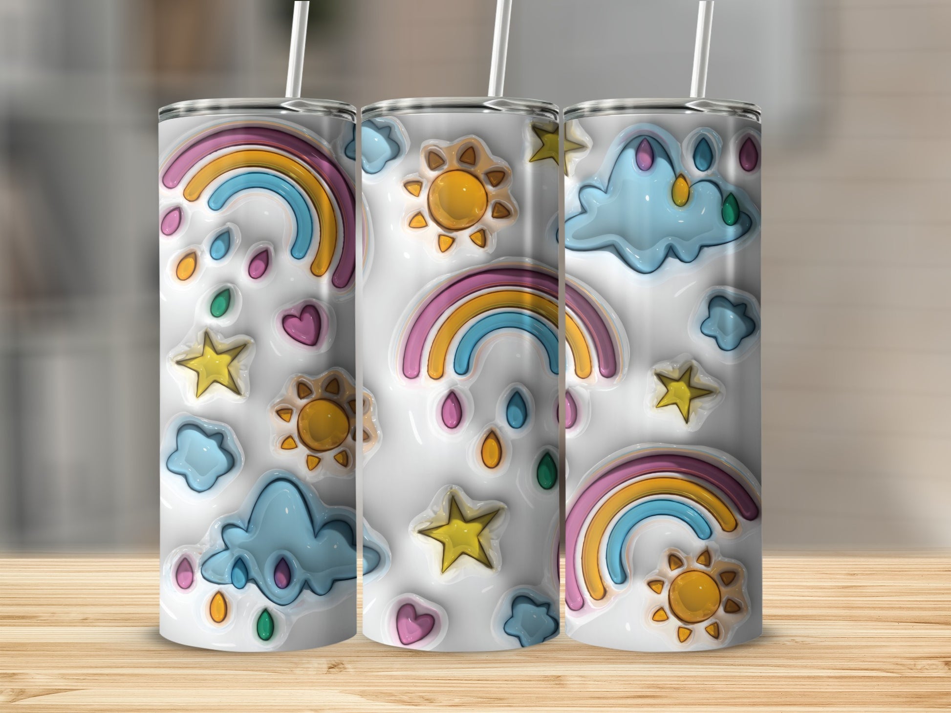 Embossed Rainbow Sun Cloud Star Heart Pattern product type