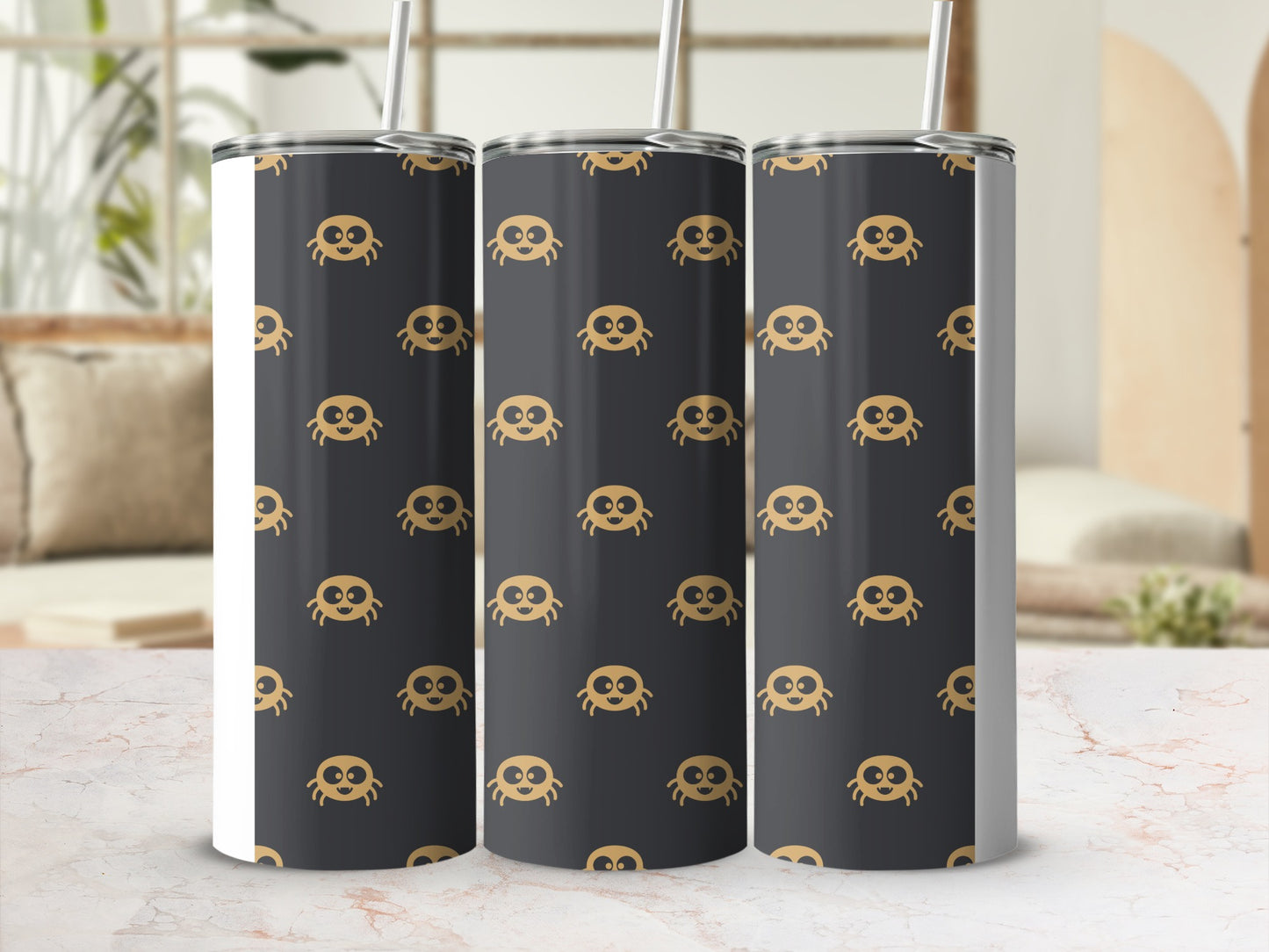 Cute Golden Spider Pattern Dark Tumbler product type