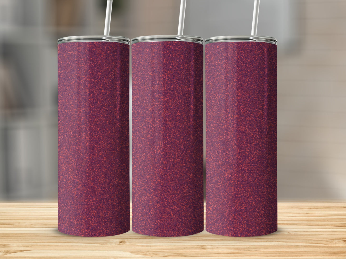 Sparkling Purple Tumbler With Silver Lid For Drinks