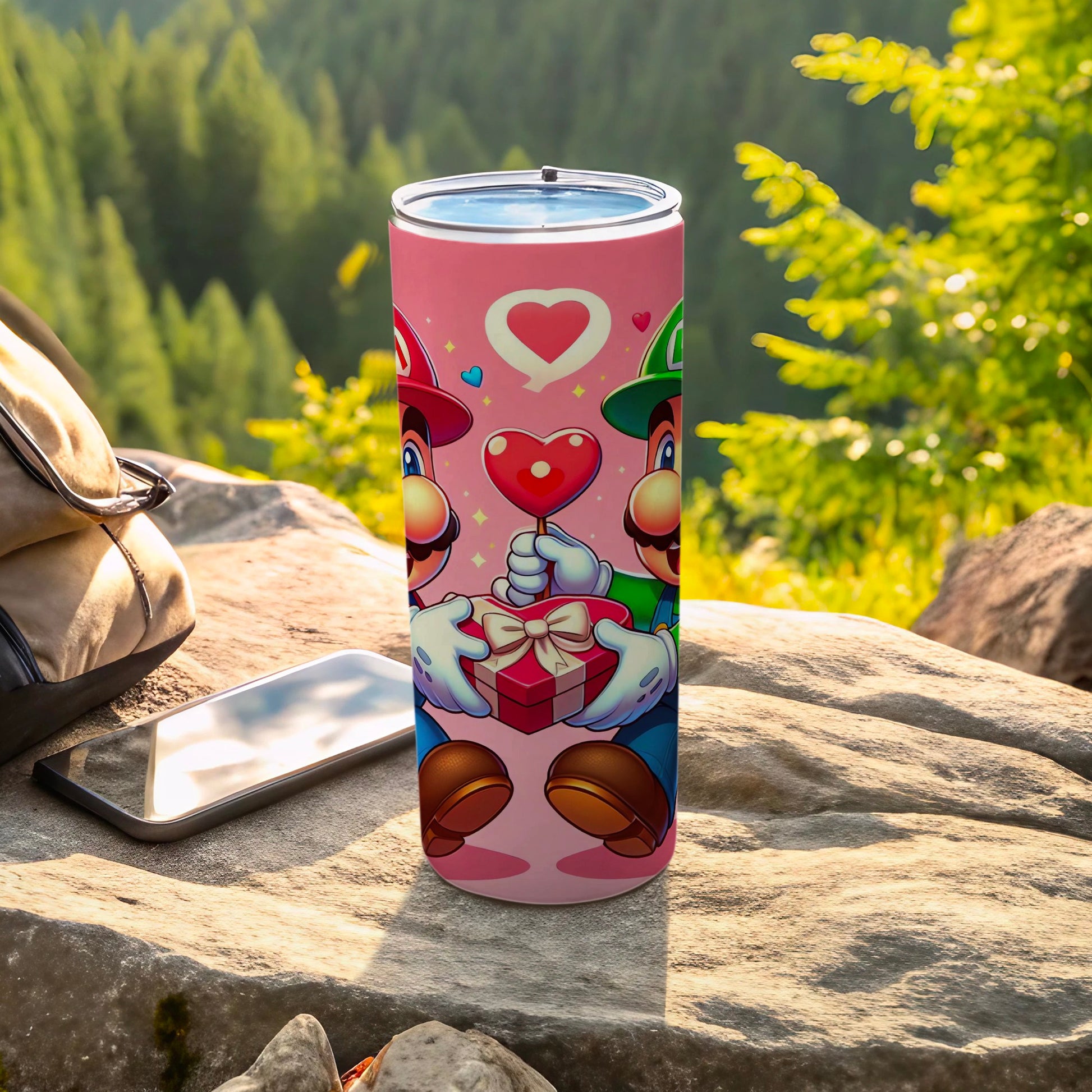 Adorable Cartoon Characters Pink Love Gift Tumbler