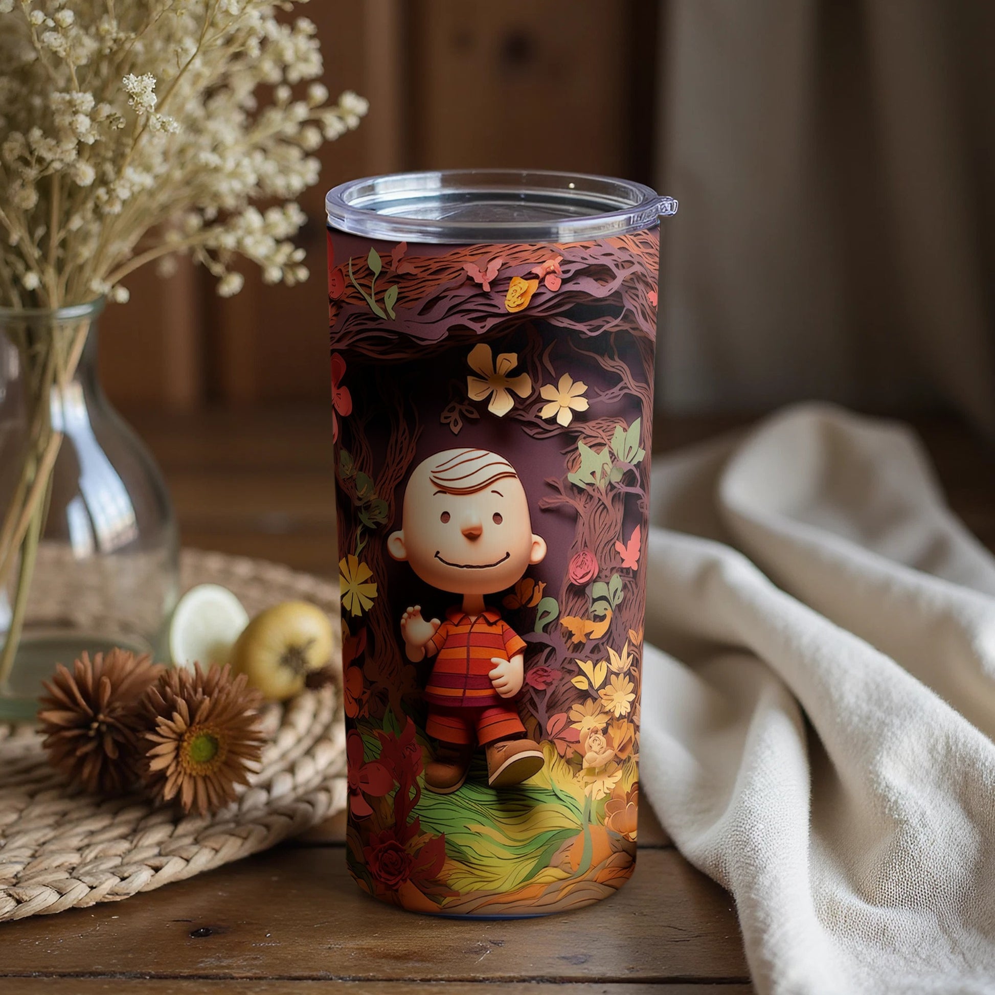Cute Cartoon Character Autumn Design Tumbler