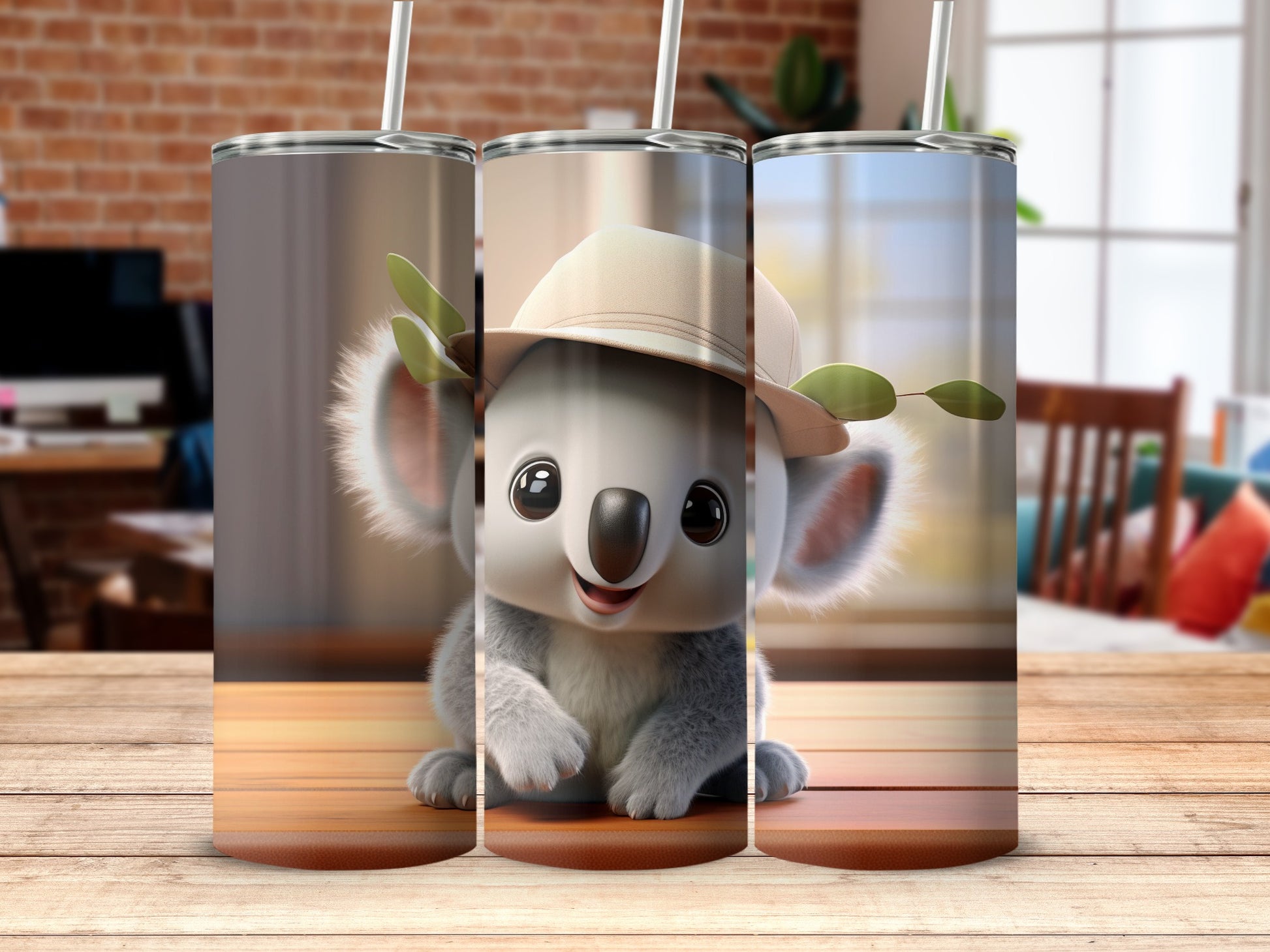 Adorable Koala Tumbler with Hat for Cute Drinkware