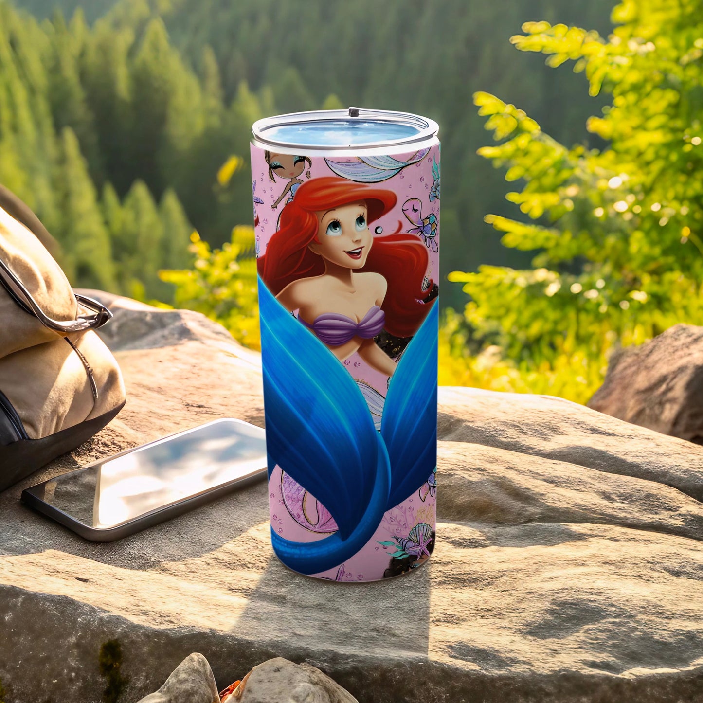 Ariel Mermaid Design Travel Tumbler 20oz Drinkware